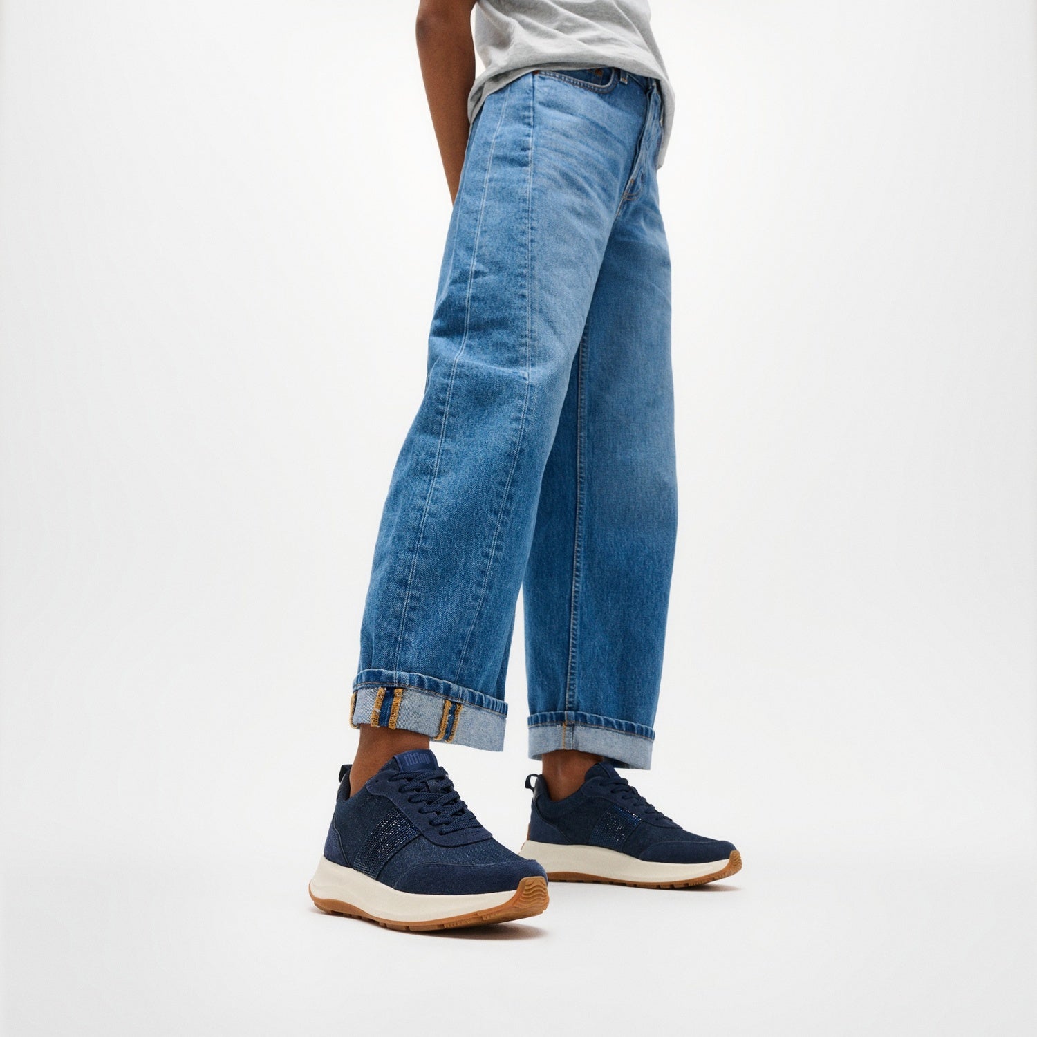 F-MODE Zapatillas Flow Cristal Denim/Gamuza - Denim Oscuro