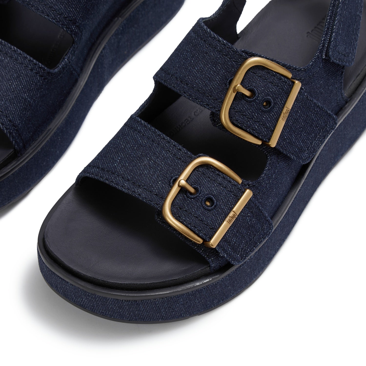 GEN-FF Max Sandalias Denim con Hebilla y Correa Trasera - Denim Oscuro