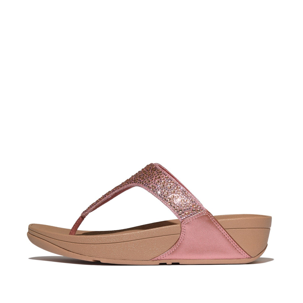 LULU Sandalias Dedo Cristal Metálico Mixto - Rosa Óxido Metálico