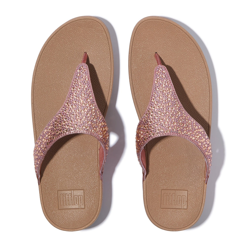 LULU Sandalias Dedo Cristal Metálico Mixto - Rosa Óxido Metálico