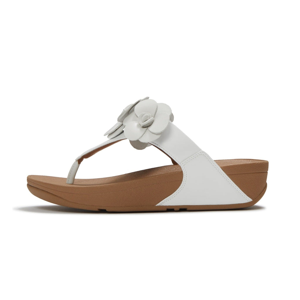 LULU Sandalias Dedo con Flor - Blanco Urbano