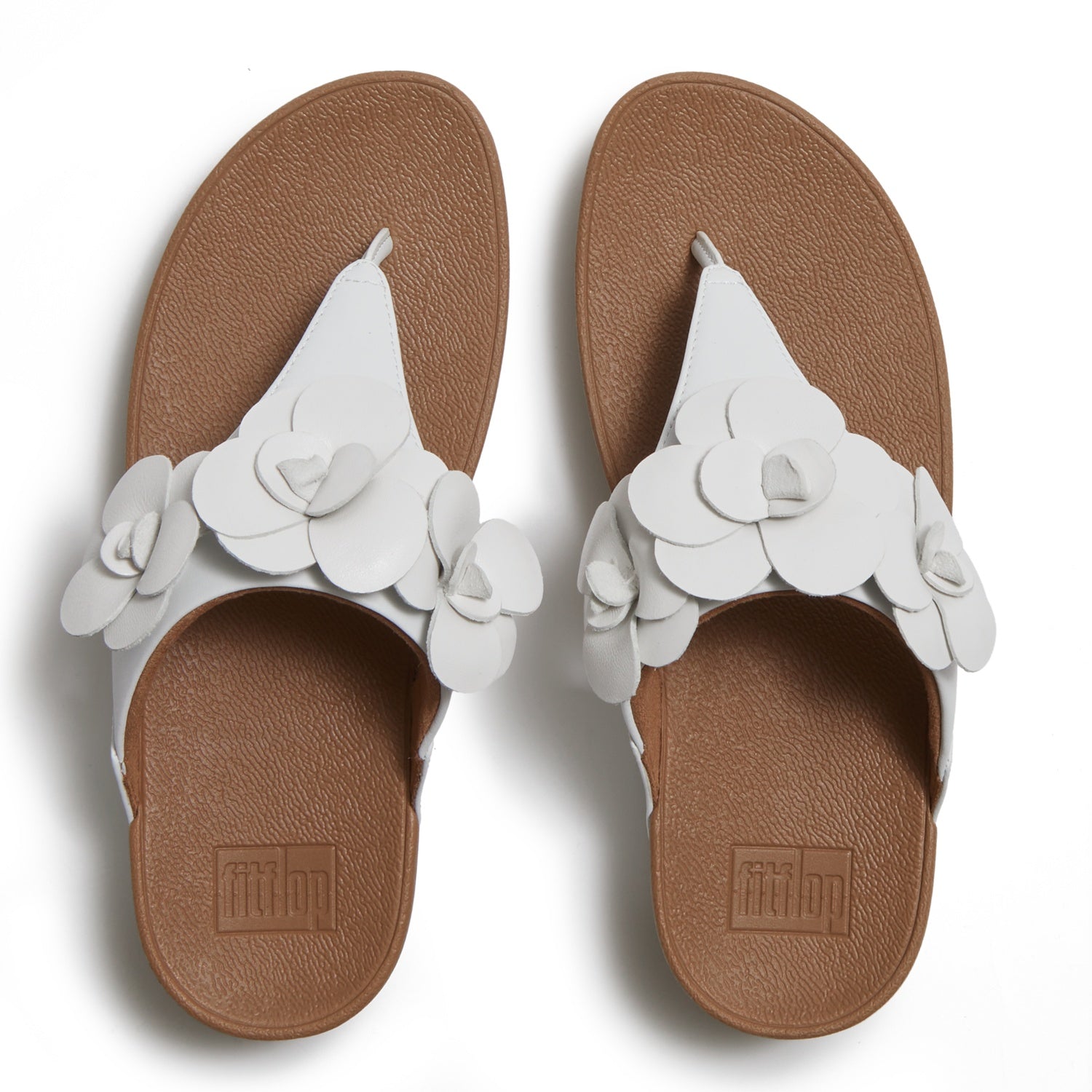 LULU Sandalias Dedo con Flor - Blanco Urbano