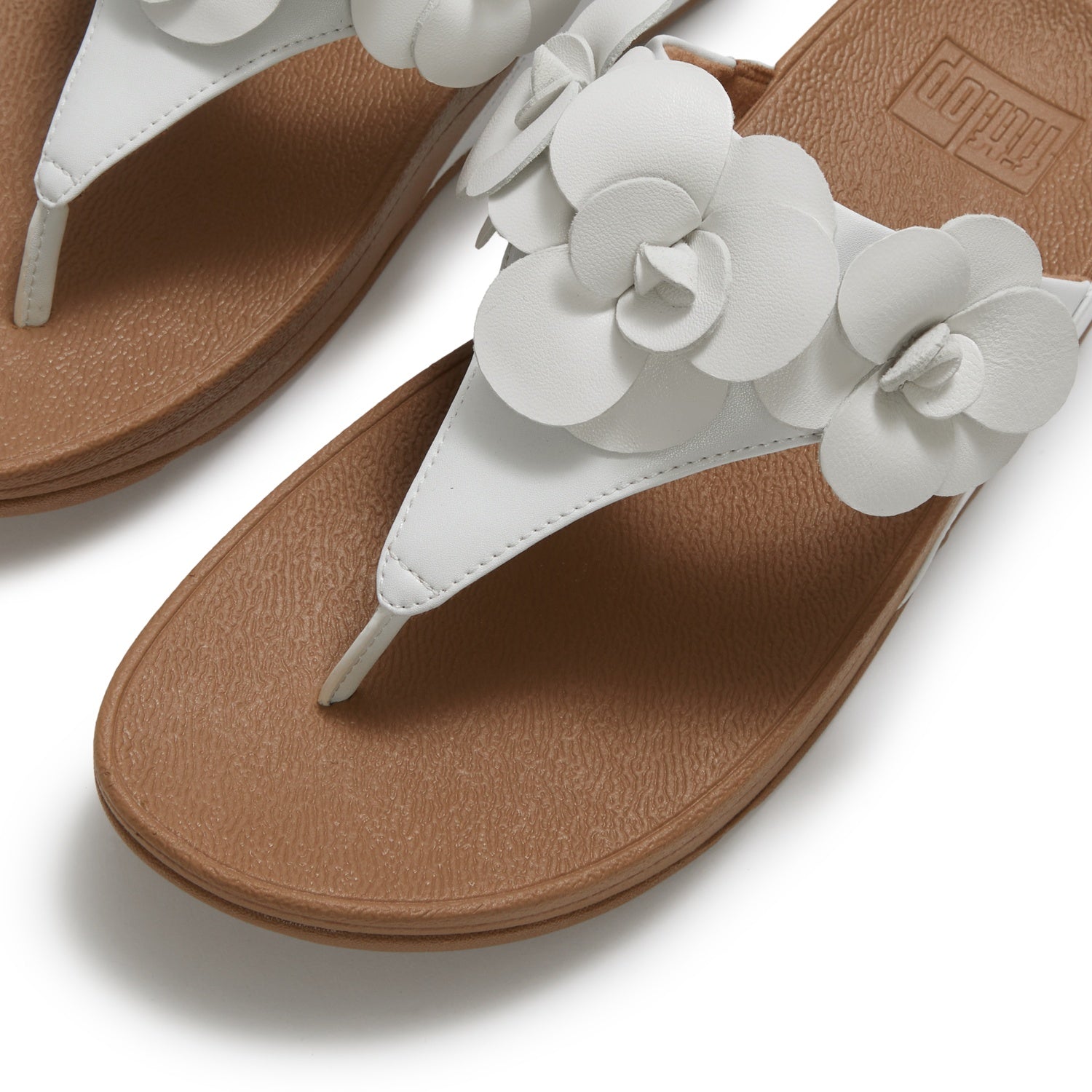 LULU Sandalias Dedo con Flor - Blanco Urbano