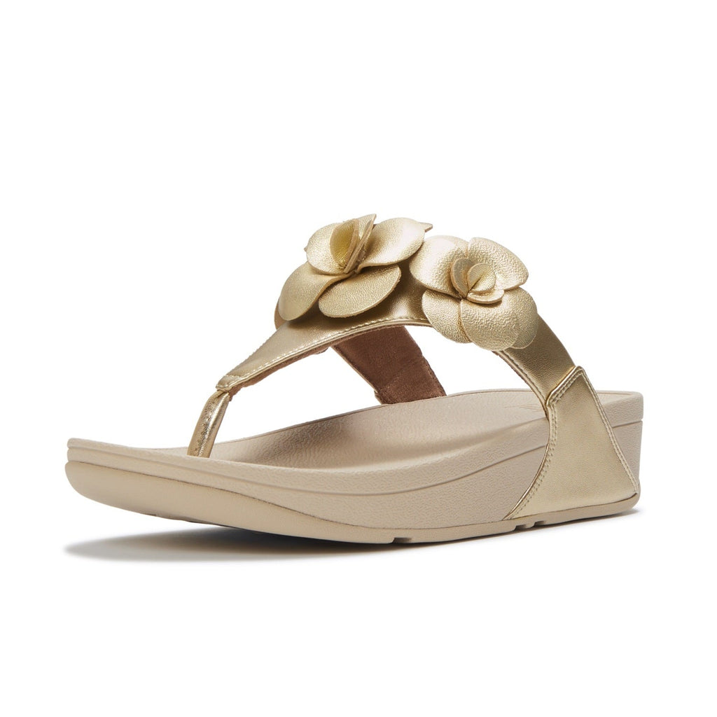 LULU Sandalias Dedo con Flor - Platino