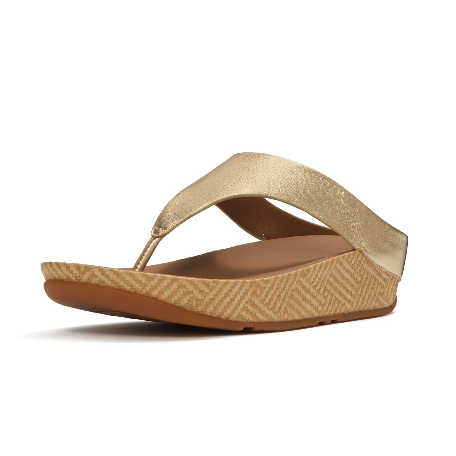 LULU Sandalias de Cuero Tejido Gráfico Lux Dedo - Platino