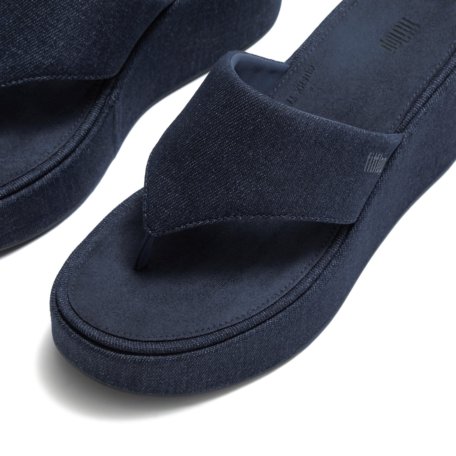 PLATFFORMS Sandalias Dedo Cuña Denim - Denim Oscuro