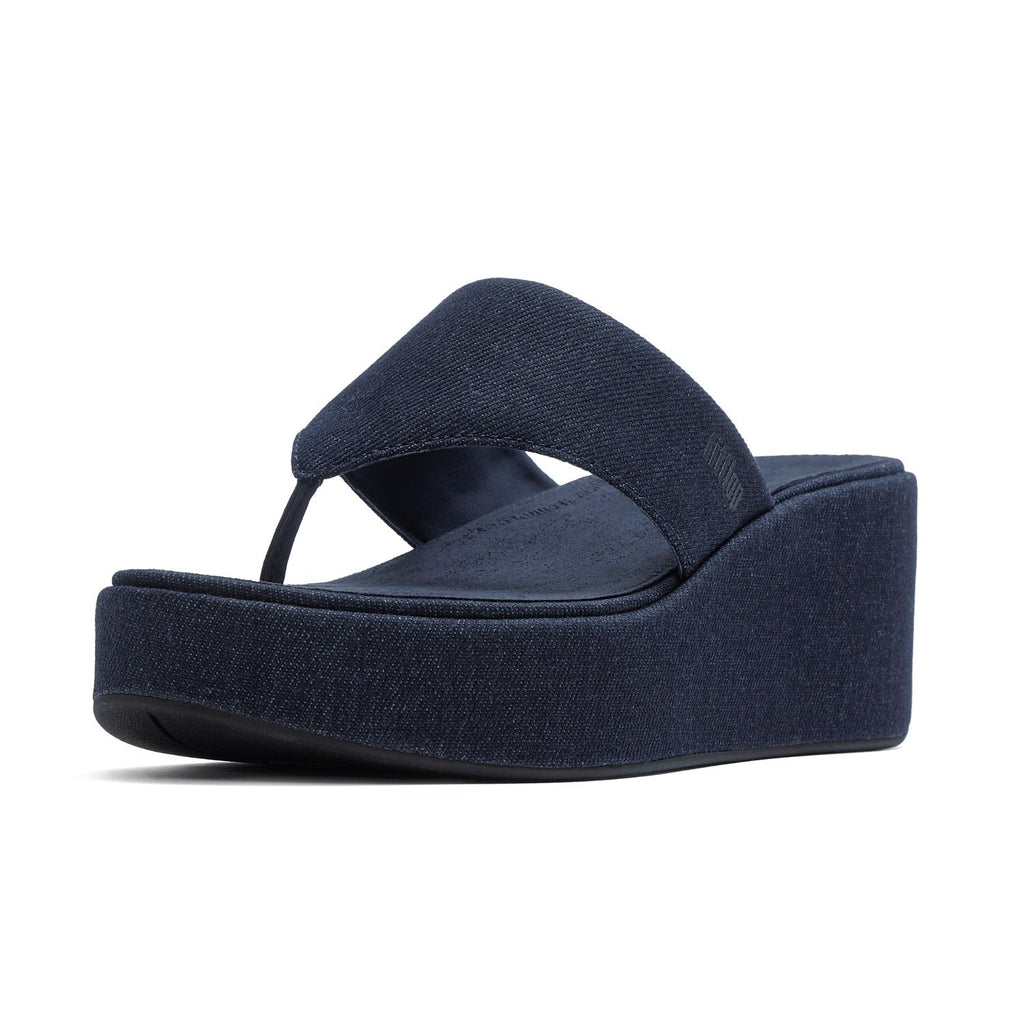 PLATFFORMS Sandalias Dedo Cuña Denim - Denim Oscuro