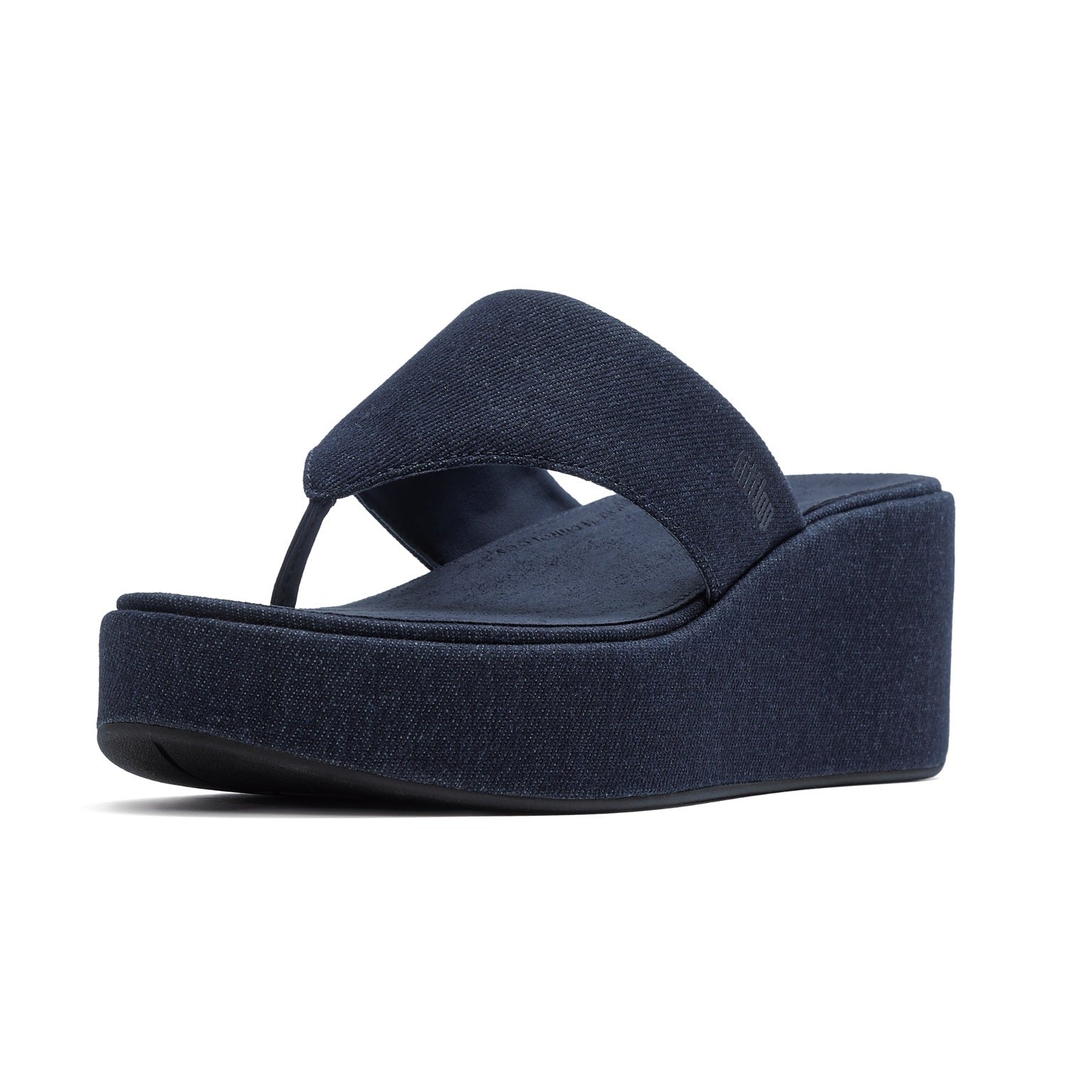 PLATFFORMS Sandalias Dedo Cuña Denim - Denim Oscuro