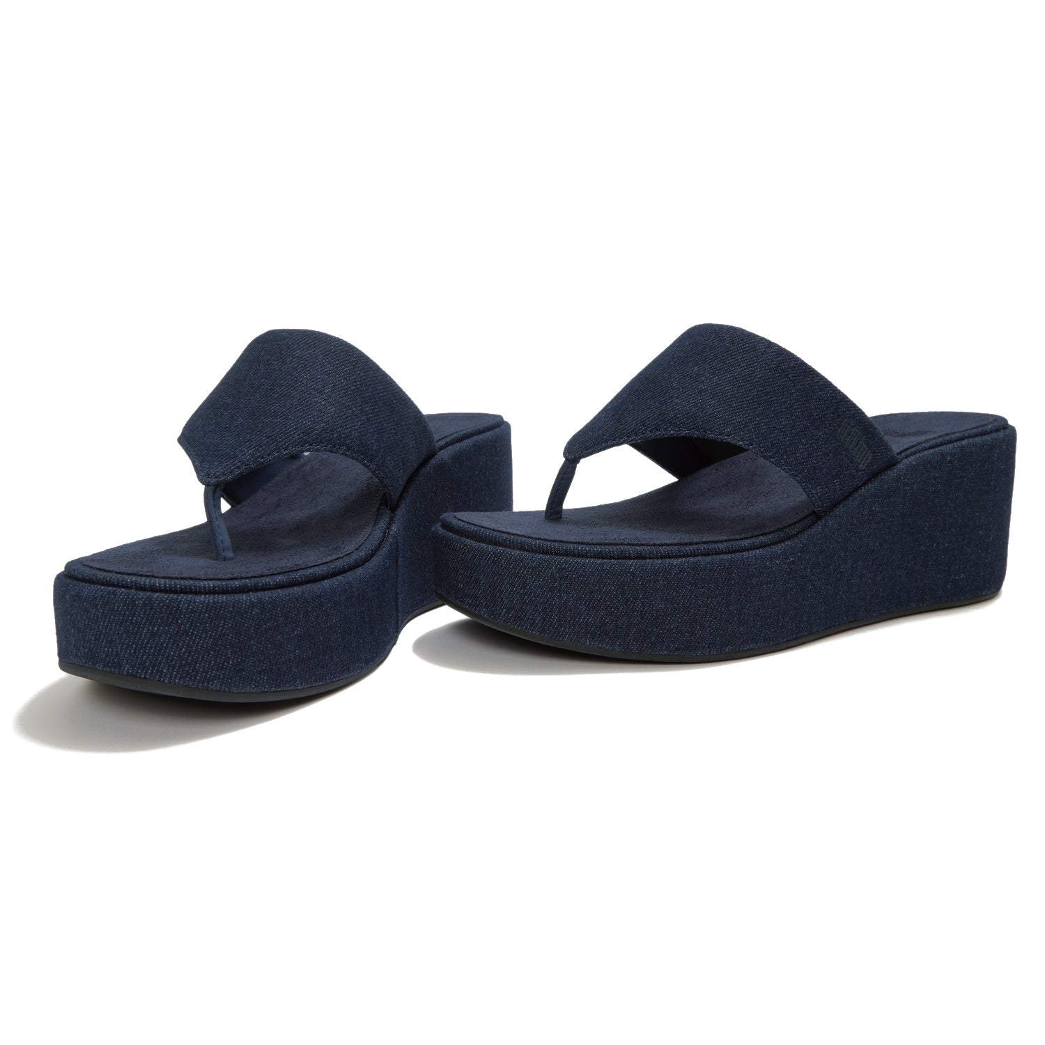 PLATFFORMS Sandalias Dedo Cuña Denim - Denim Oscuro