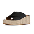 SANDALIAS MUJER FITFLOP PLATFFORMS ESPADRILLE CUERO CRUZADAS CON PLATAFORMA - NEGRO