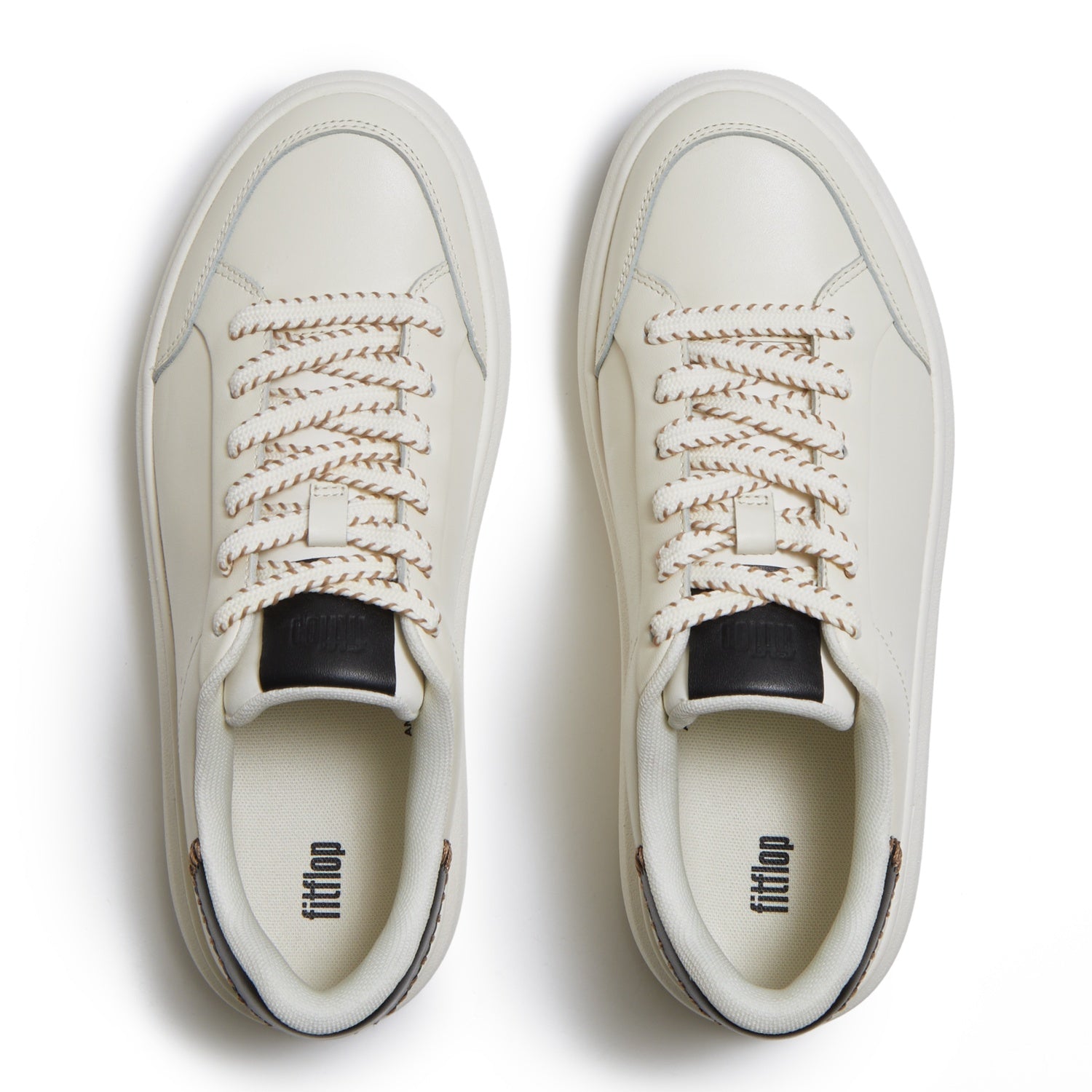 RTG Zapatillas de Cuero Costura Blanket - Crema/Negro