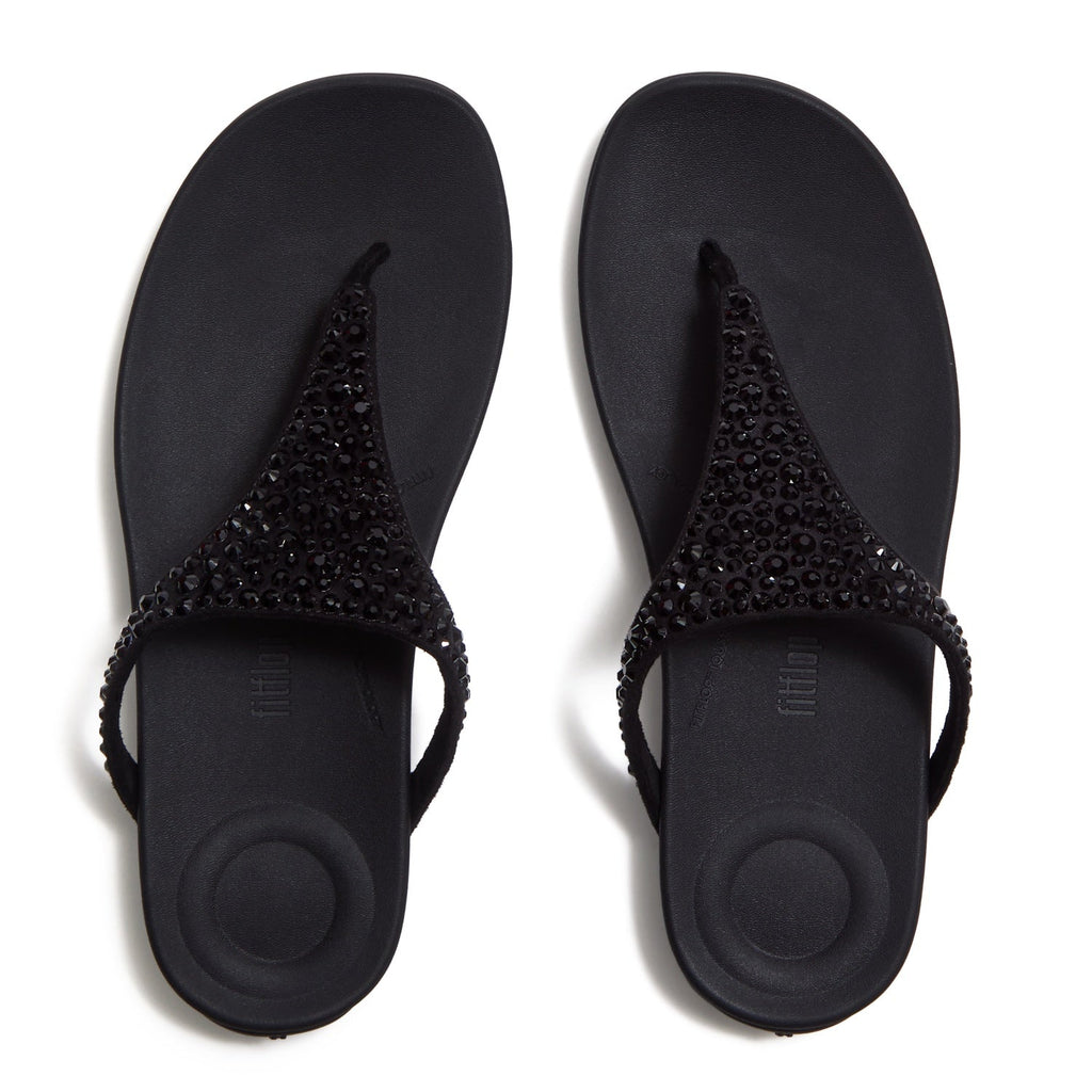 SOLAY Sandalias Dedo Cristal Mixto - Negro