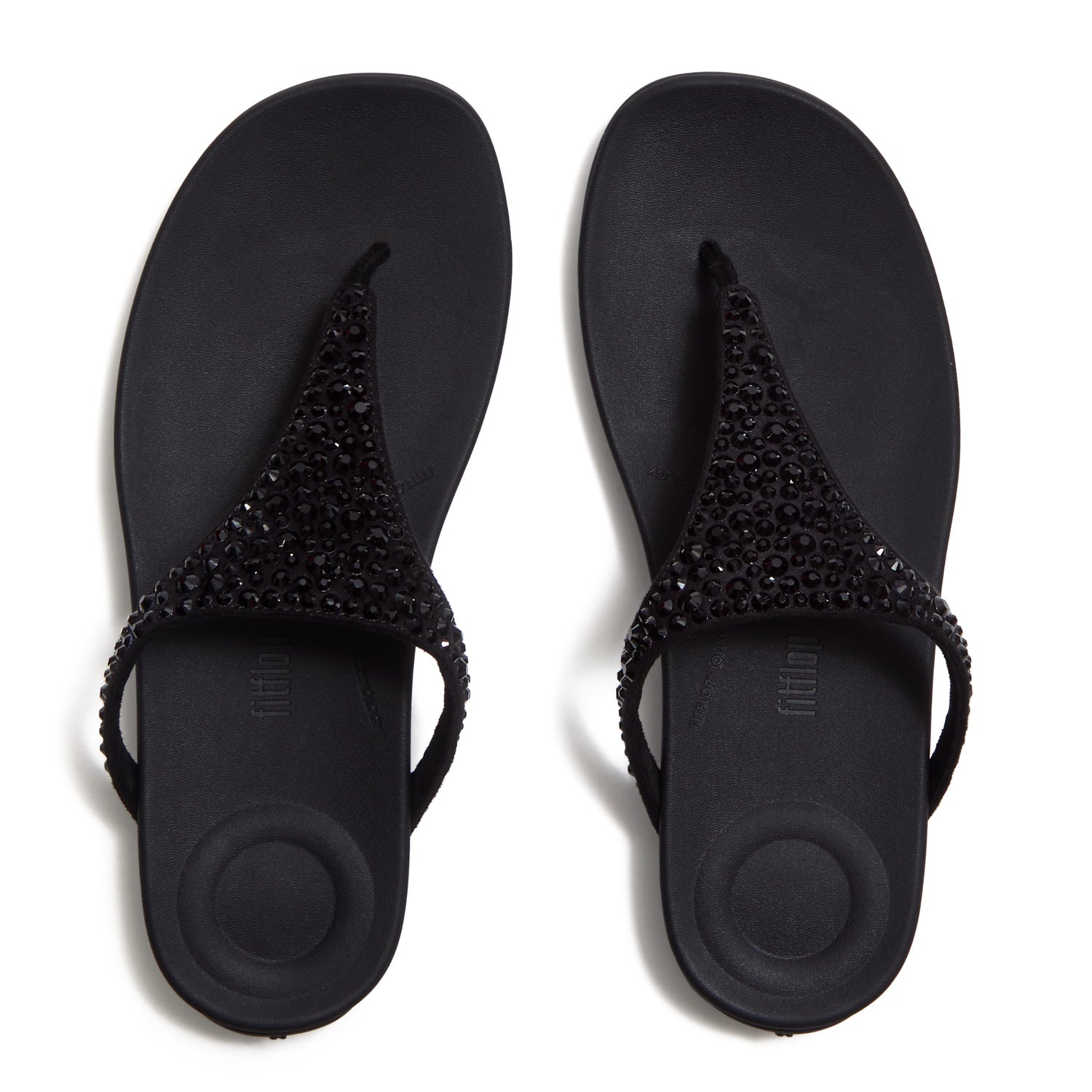 SOLAY Sandalias Dedo Cristal Mixto - Negro