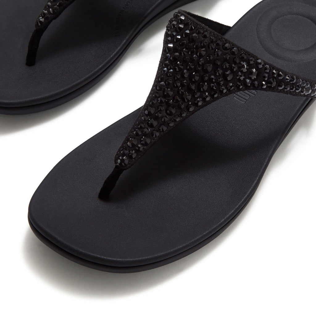 SOLAY Sandalias Dedo Cristal Mixto - Negro