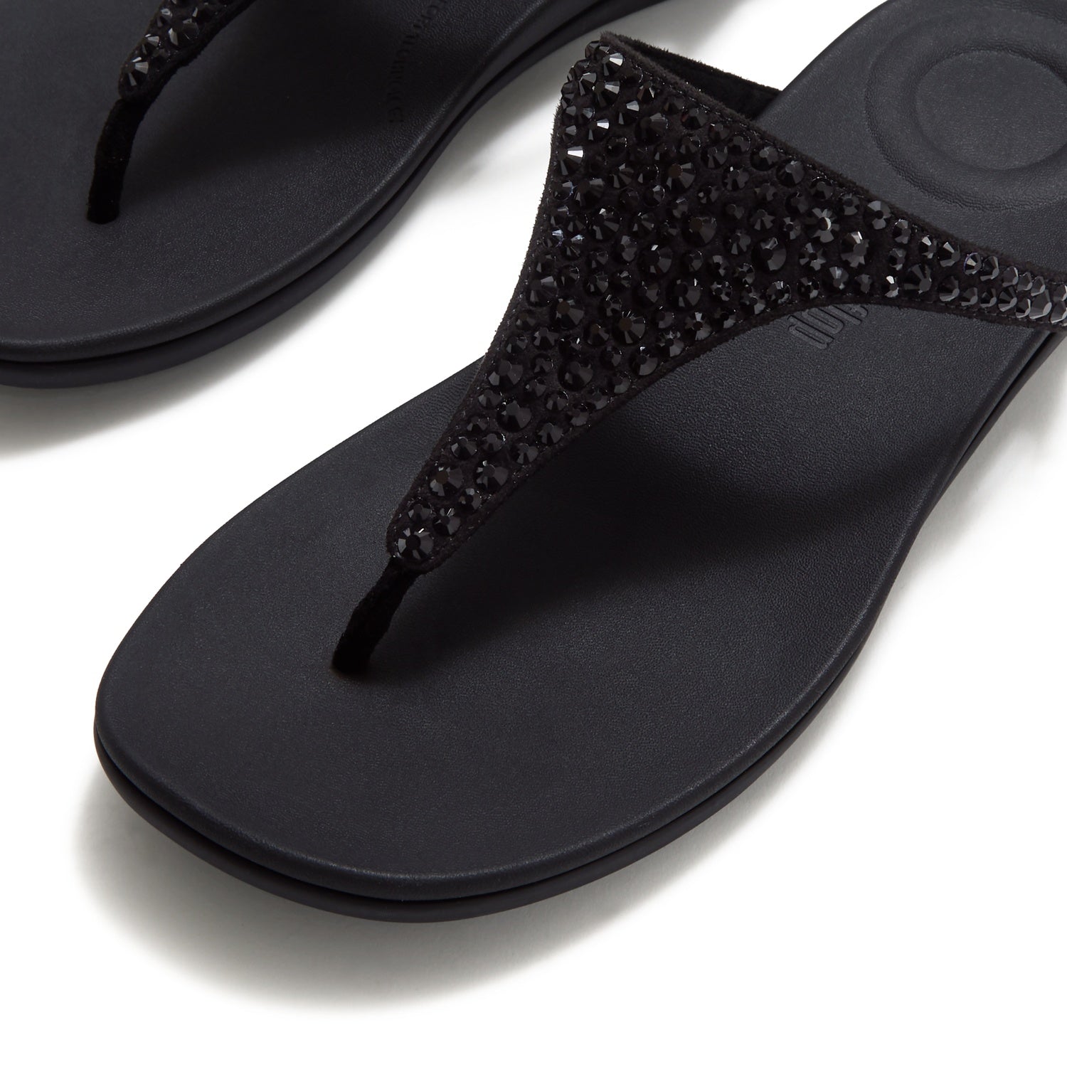 SOLAY Sandalias Dedo Cristal Mixto - Negro