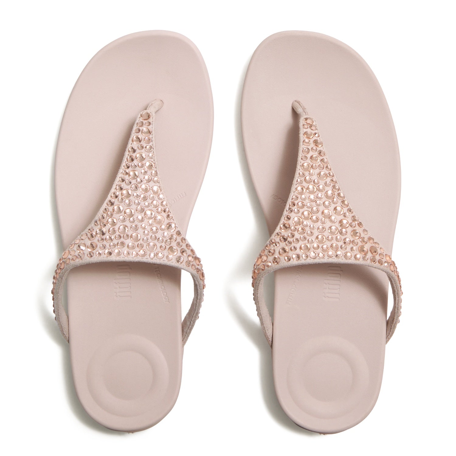 SOLAY Sandalias Dedo Cristal Mixto - Rosa Nude