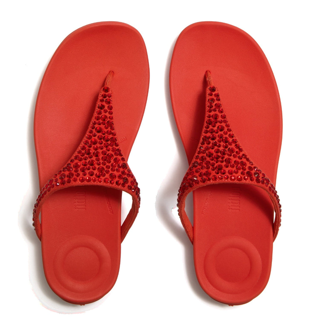 SOLAY Sandalias Dedo Cristal Mixto - Rojo Tomate
