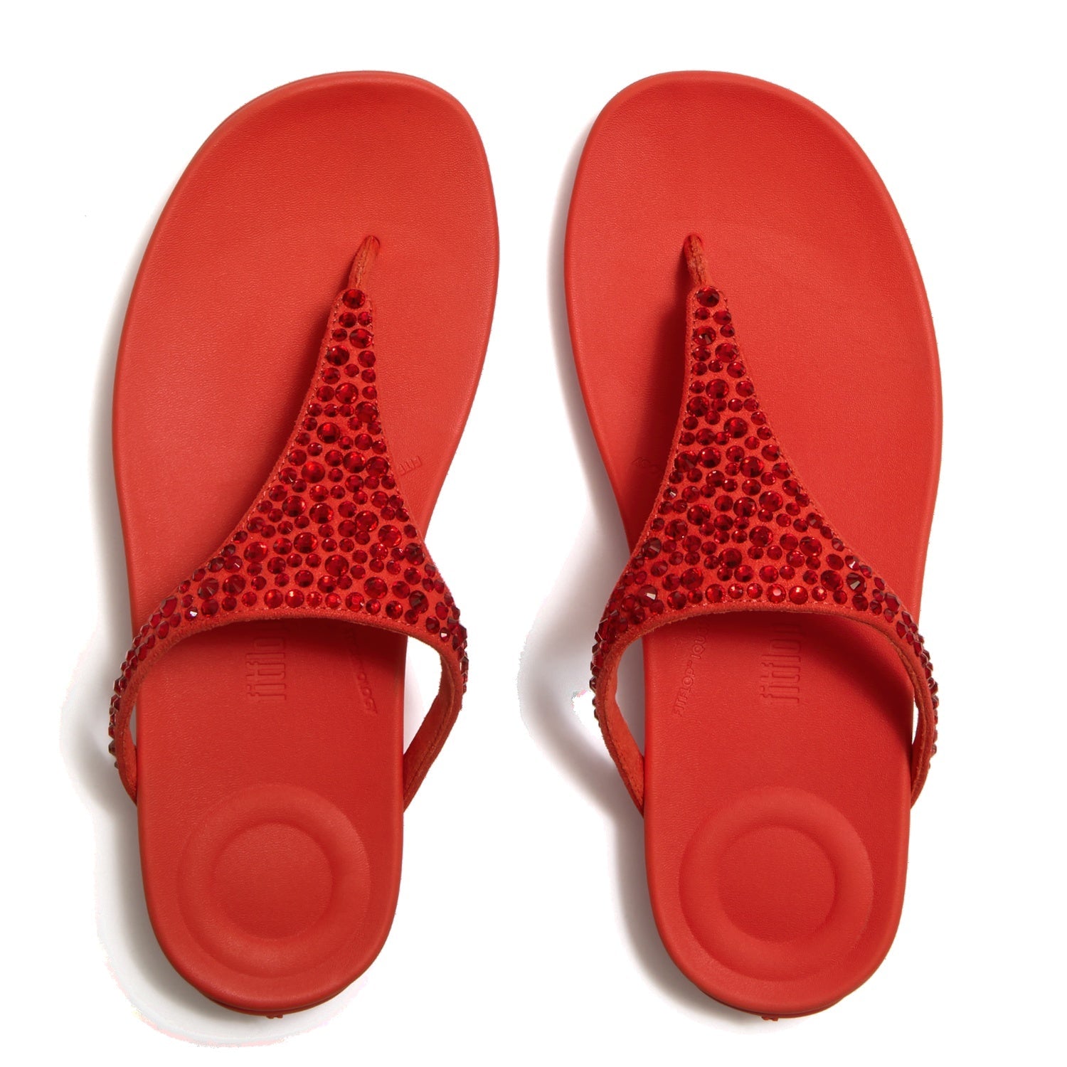 SOLAY Sandalias Dedo Cristal Mixto - Rojo Tomate