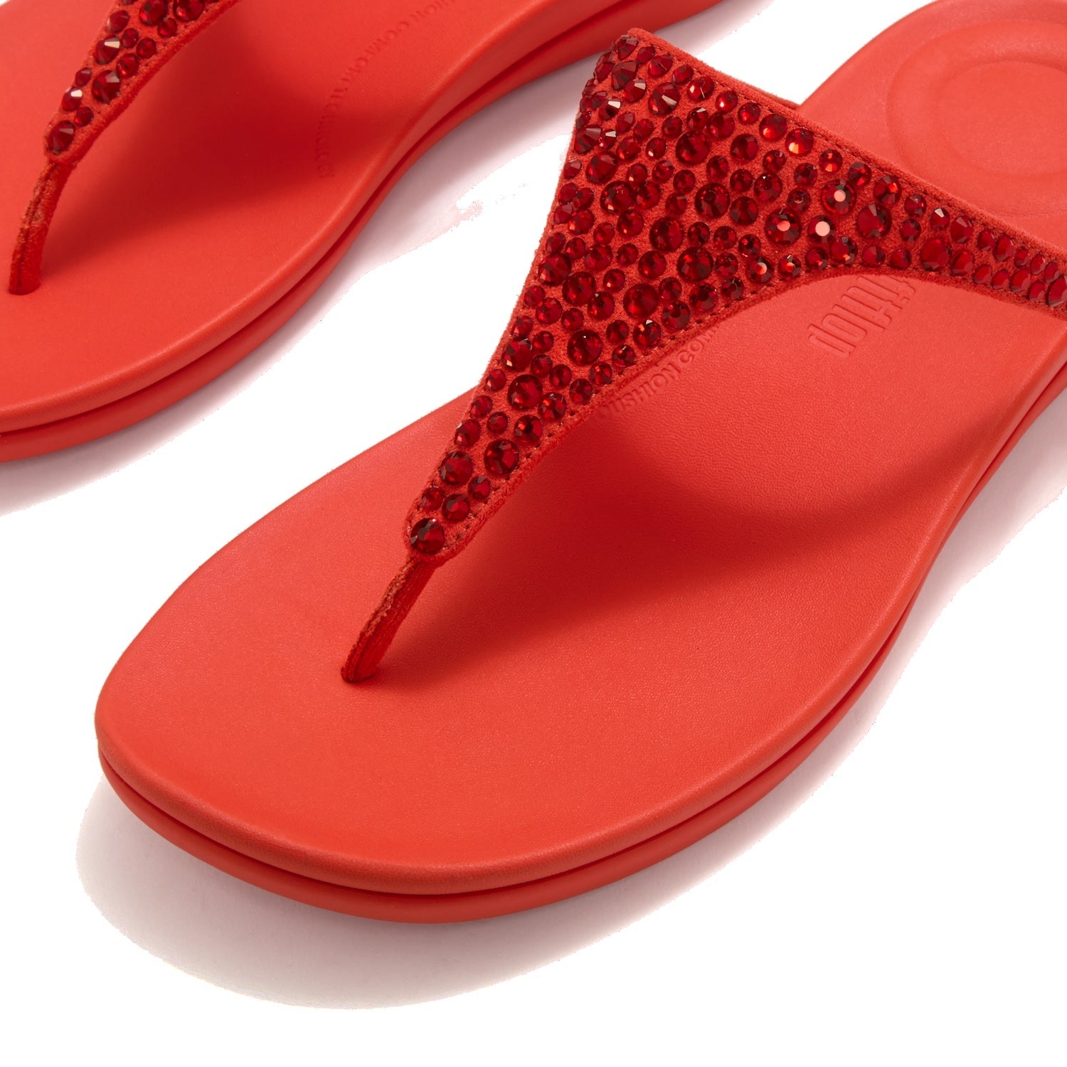 SOLAY Sandalias Dedo Cristal Mixto - Rojo Tomate