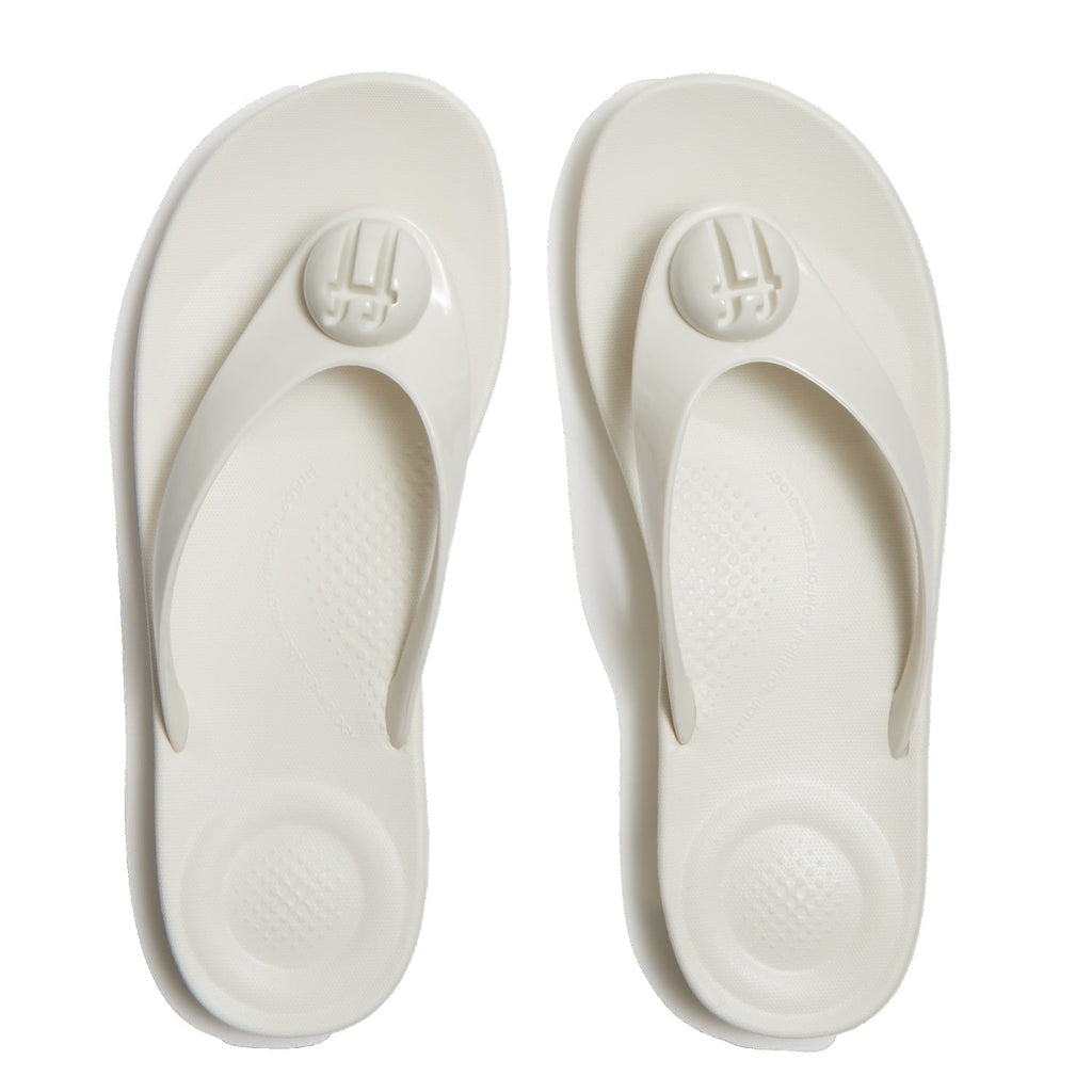 IQUSHION Sandalias Flip-Flop con Botón Brillante - Crema