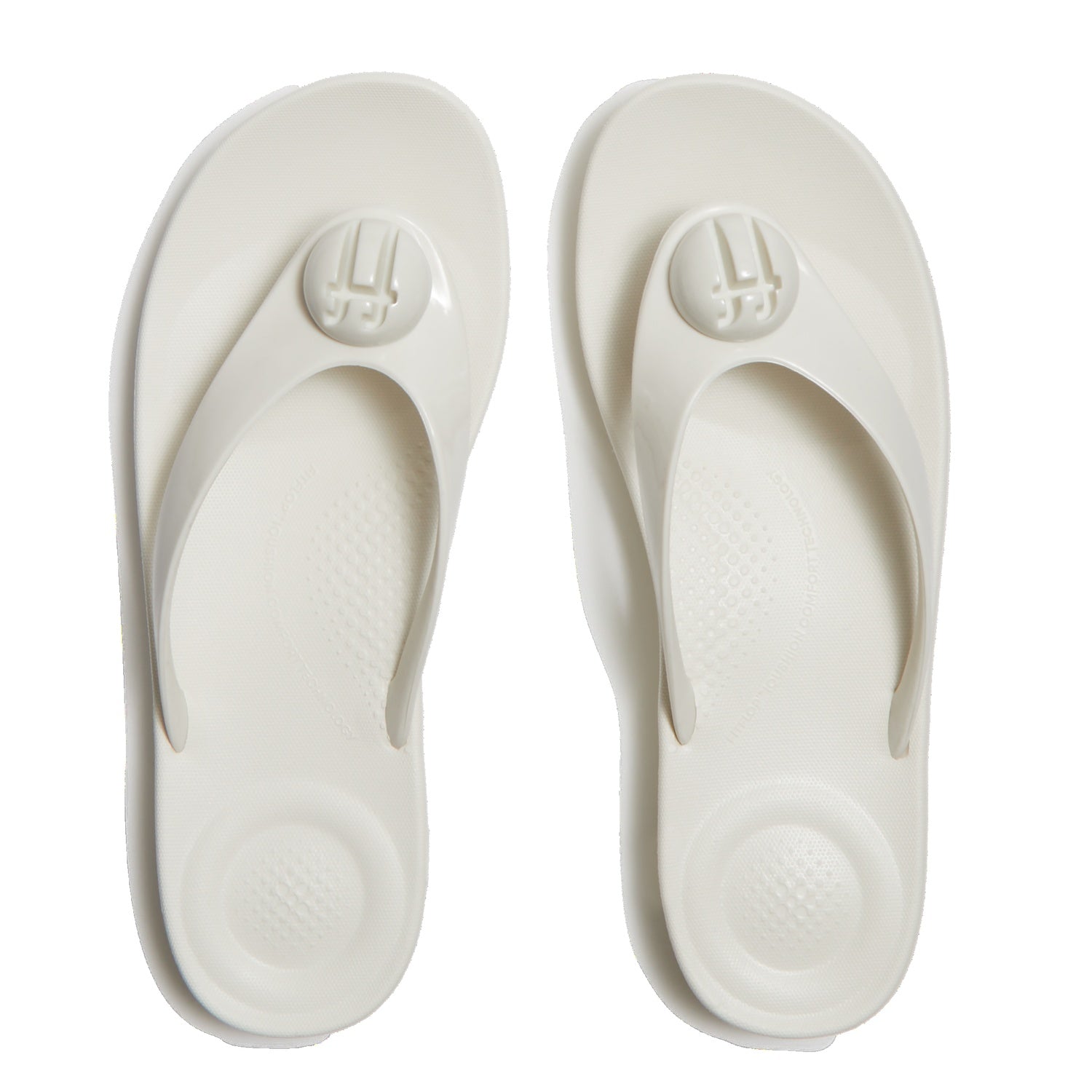 IQUSHION Sandalias Flip-Flop con Botón Brillante - Crema