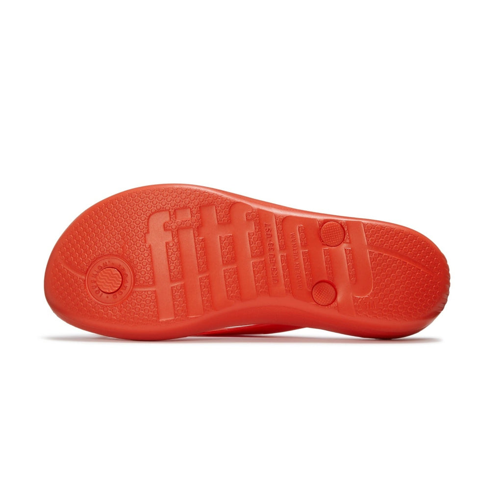 IQUSHION Sandalias Flip-Flop con Botón Brillante - Rojo Tomate