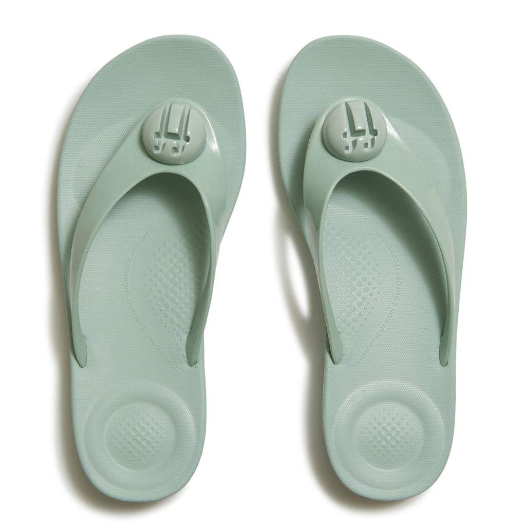 IQUSHION Sandalias Flip-Flop con Botón Brillante - Menta