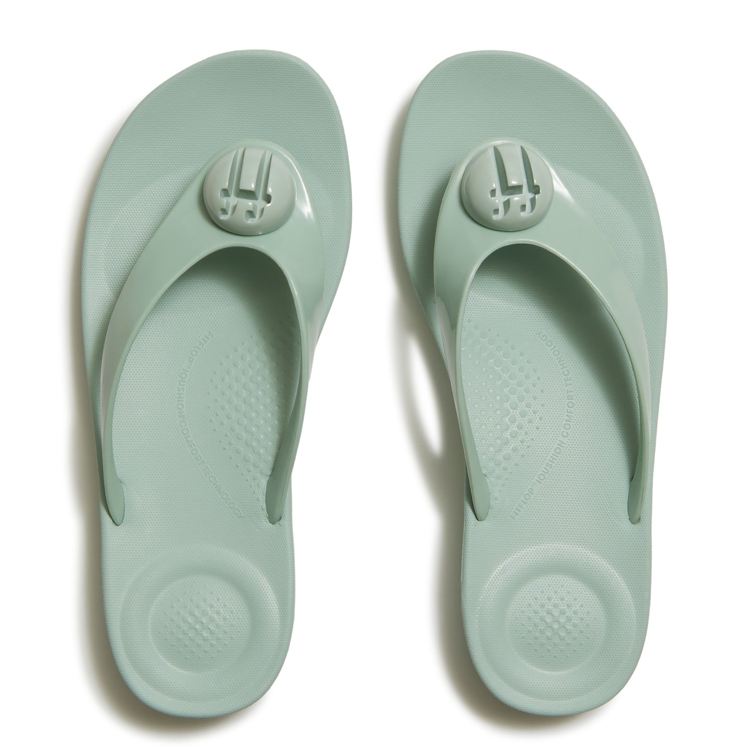 IQUSHION Sandalias Flip-Flop con Botón Brillante - Menta