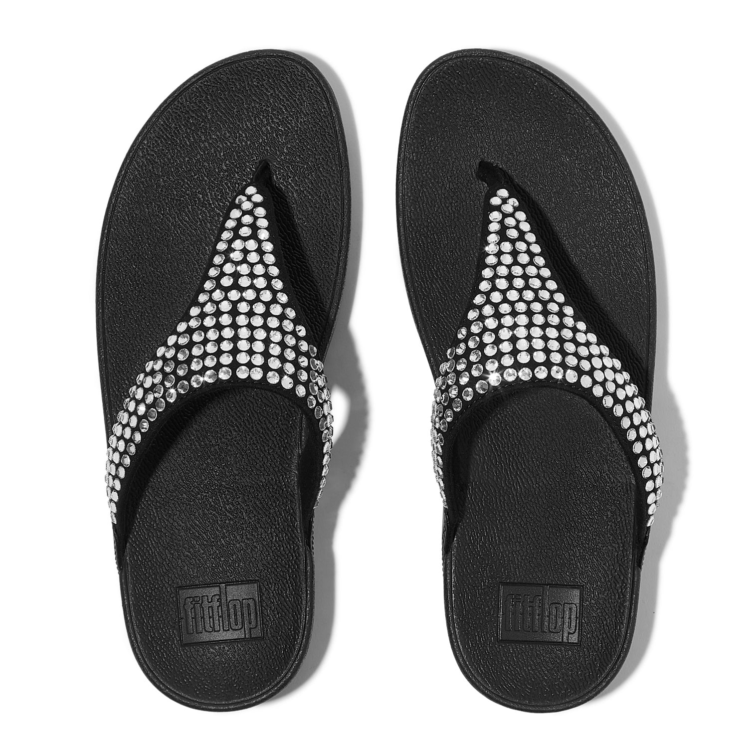 LULU Sandalias Dedo Maxi Cristal - Negro
