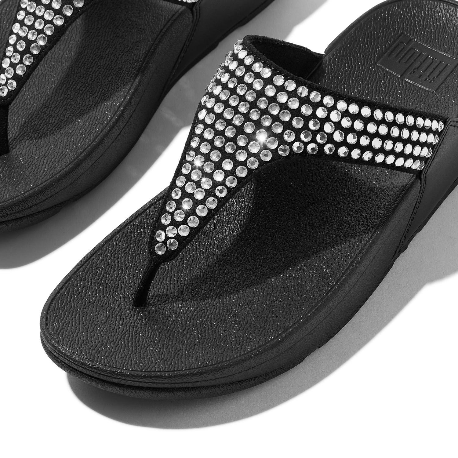 LULU Sandalias Dedo Maxi Cristal - Negro