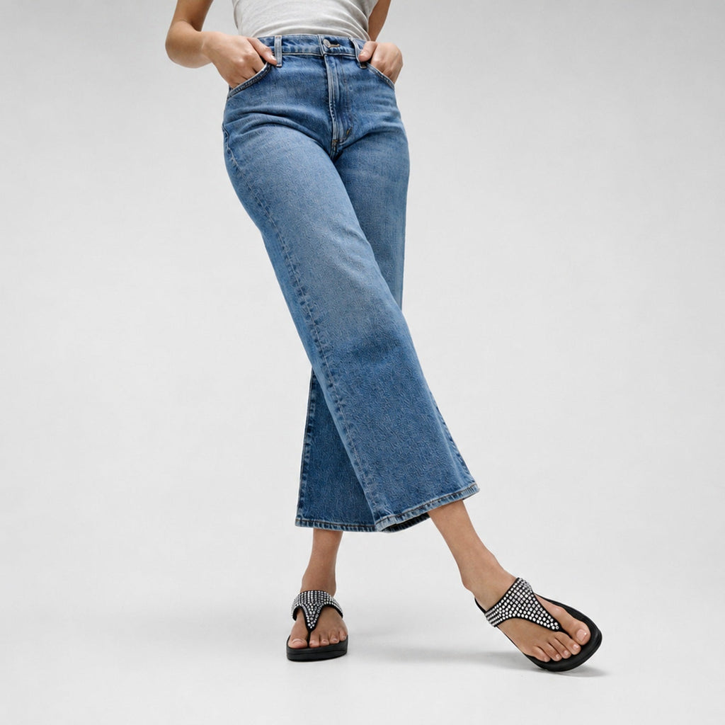 LULU Sandalias Dedo Maxi Cristal - Negro