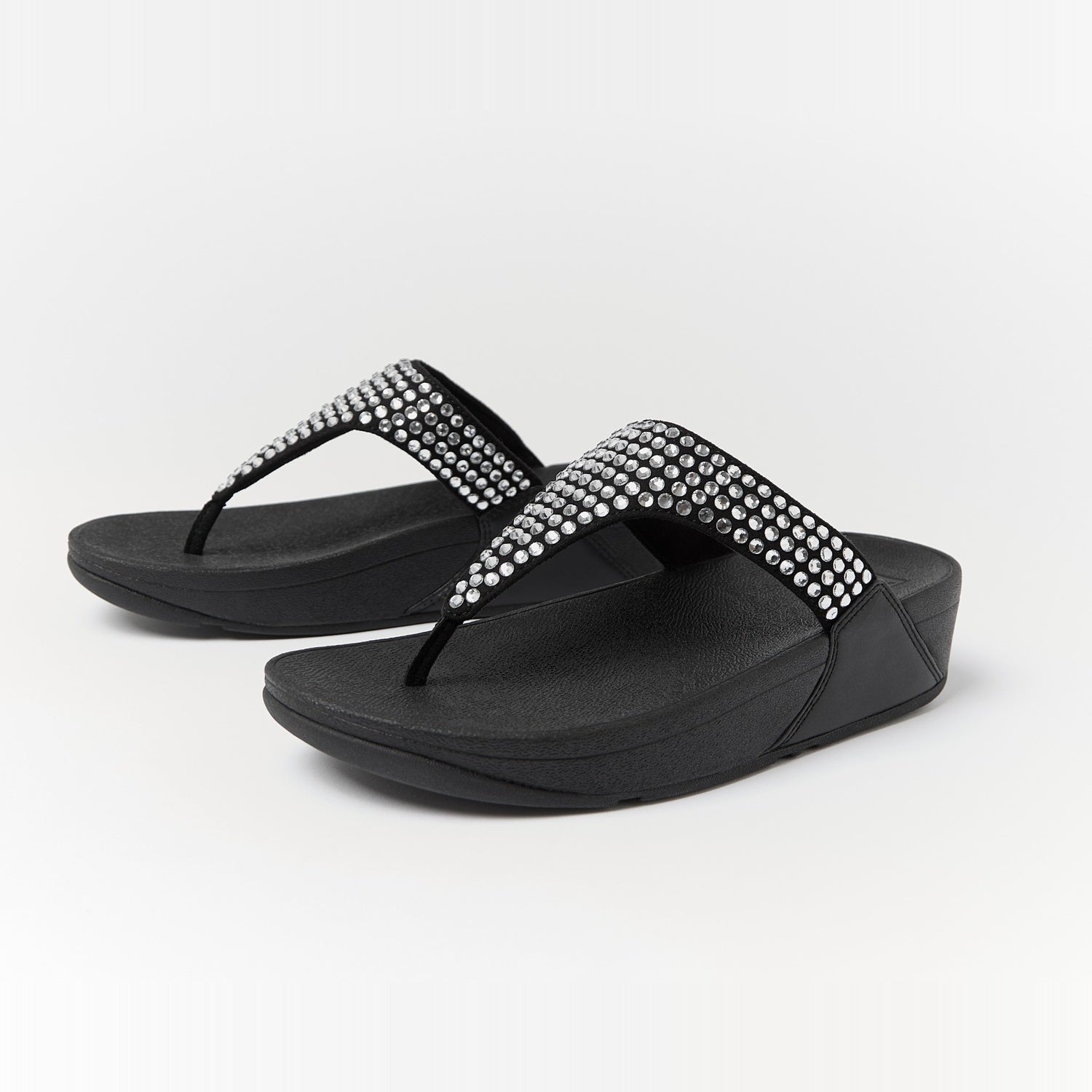 LULU Sandalias Dedo Maxi Cristal - Negro