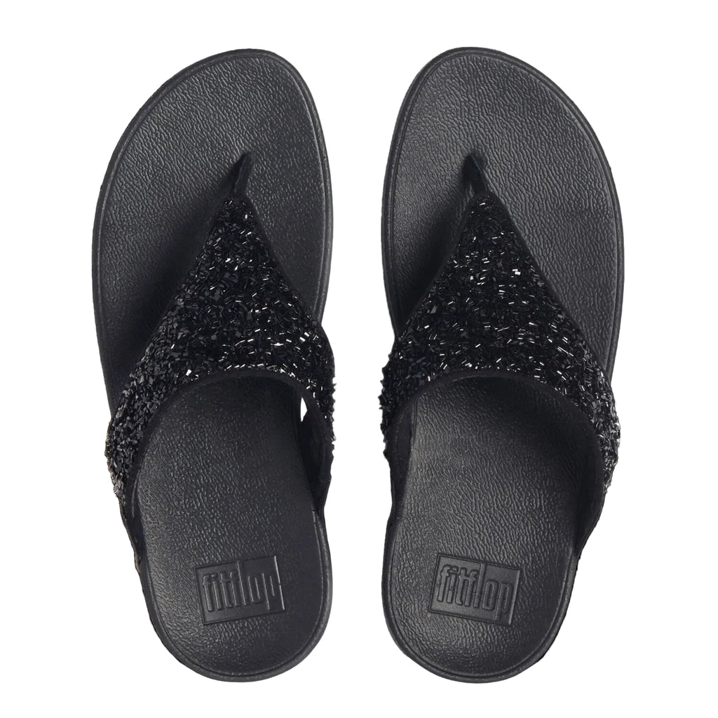 LULU Sandalias Dedo Shimmerfoil - Negro Total