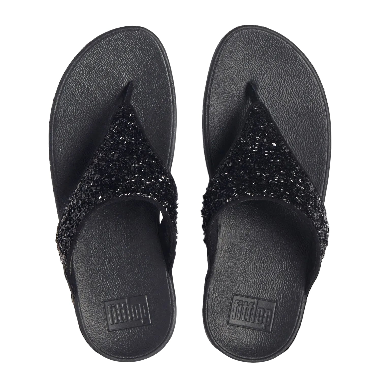 LULU Sandalias Dedo Shimmerfoil - Negro Total