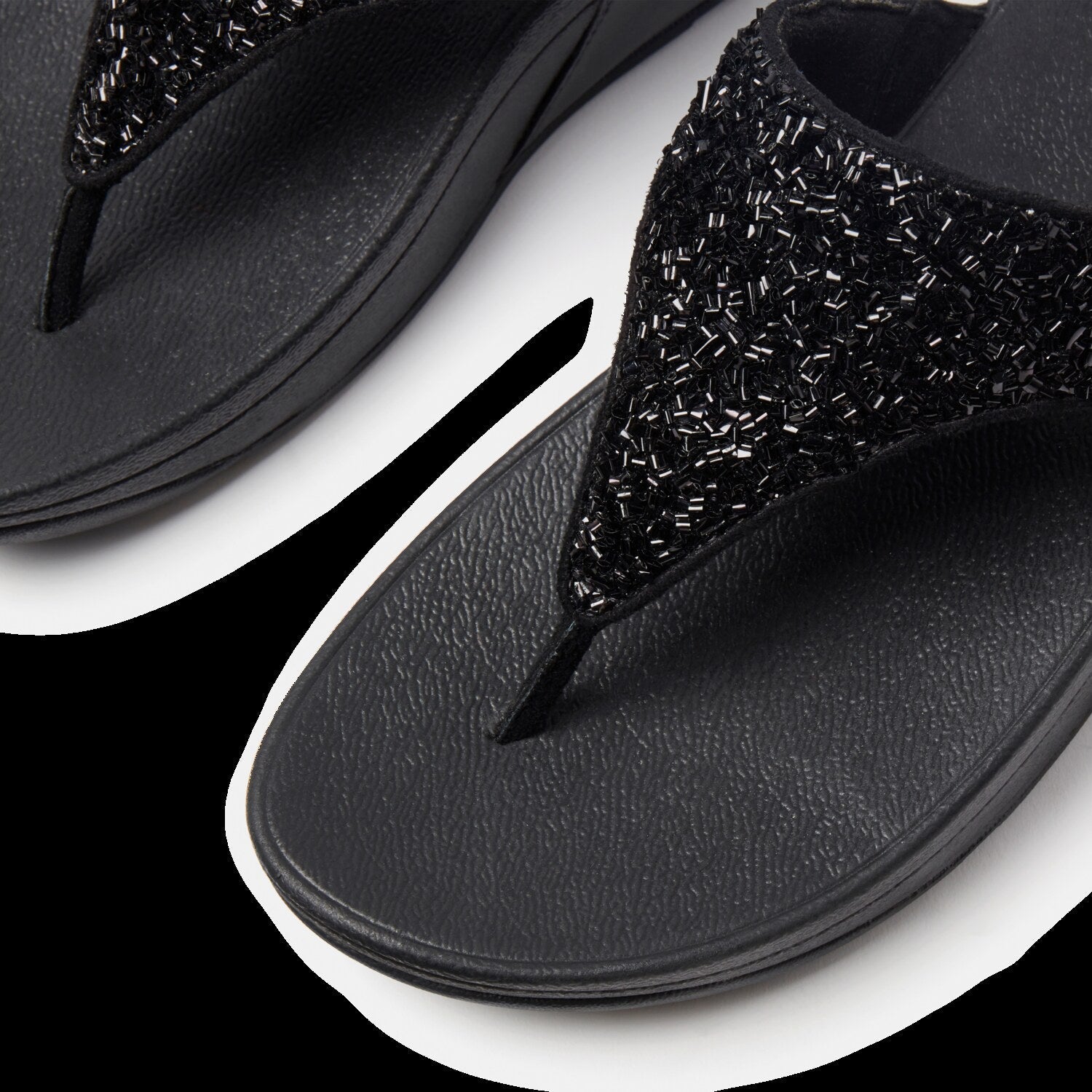 LULU Sandalias Dedo Shimmerfoil - Negro Total