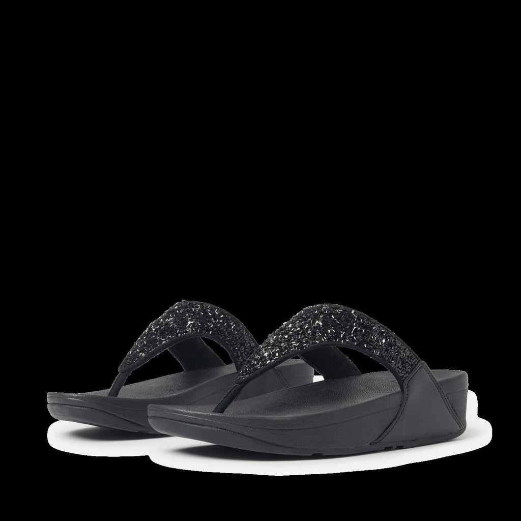 LULU Sandalias Dedo Shimmerfoil - Negro Total
