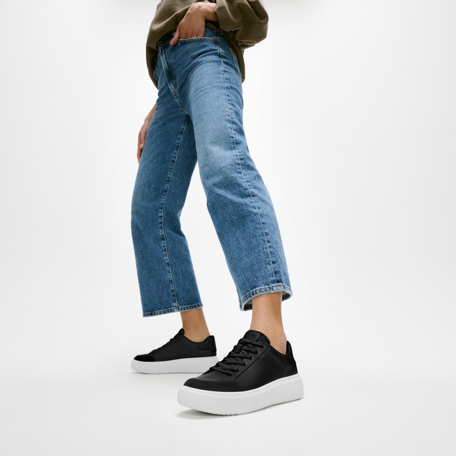 RTG Zapatillas de Cuero/Gamuza - Negro