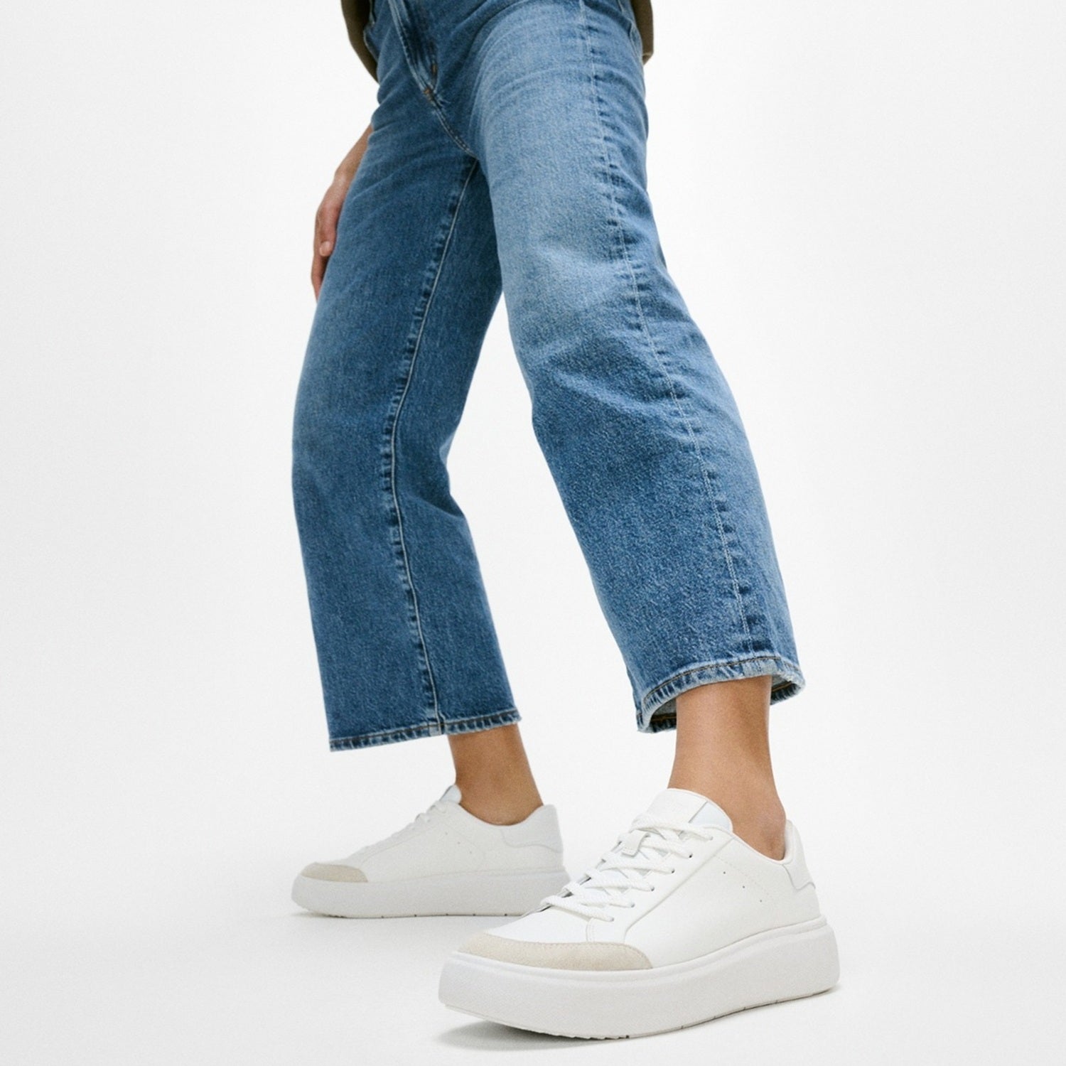 RTG Zapatillas de Cuero/Gamuza - Blanco Urbano