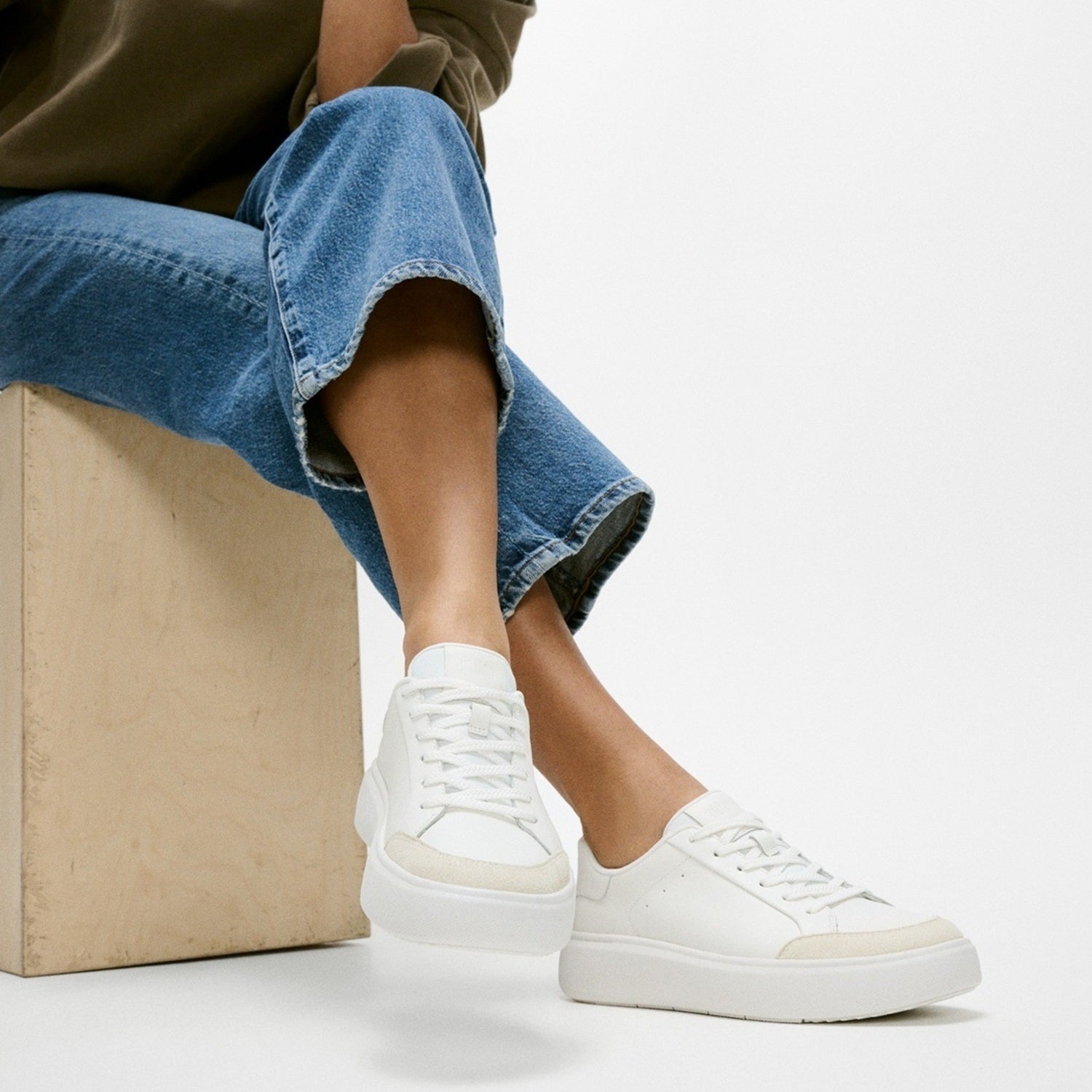 RTG Zapatillas de Cuero/Gamuza - Blanco Urbano