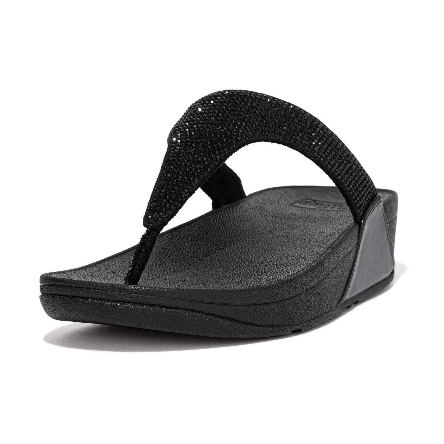 LULU Sandalias Dedo con Cristales - Negro Total