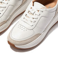 F-MODE Zapatillas Flatform de Cuero/Gamuza - Blanco Urbano
