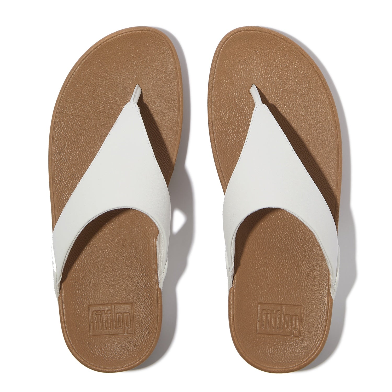 LULU Sandalias de Cuero Dedo - Blanco