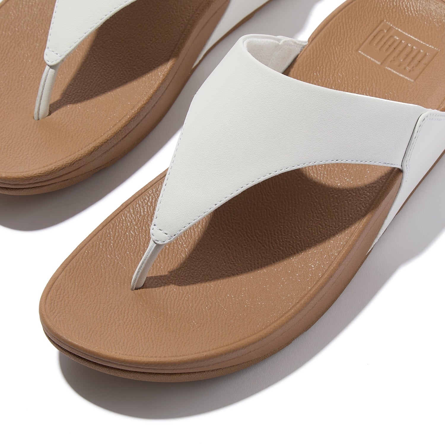 LULU Sandalias de Cuero Dedo - Blanco