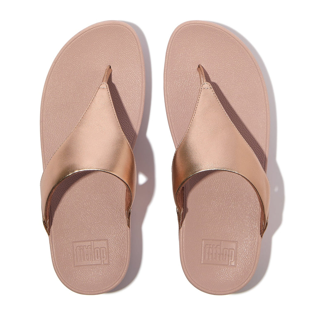 LULU Sandalias de Cuero Dedo - Oro Rosa