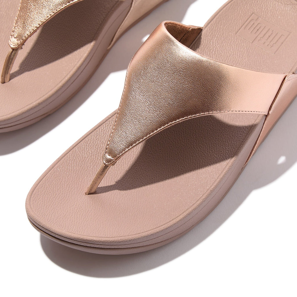 LULU Sandalias de Cuero Dedo - Oro Rosa