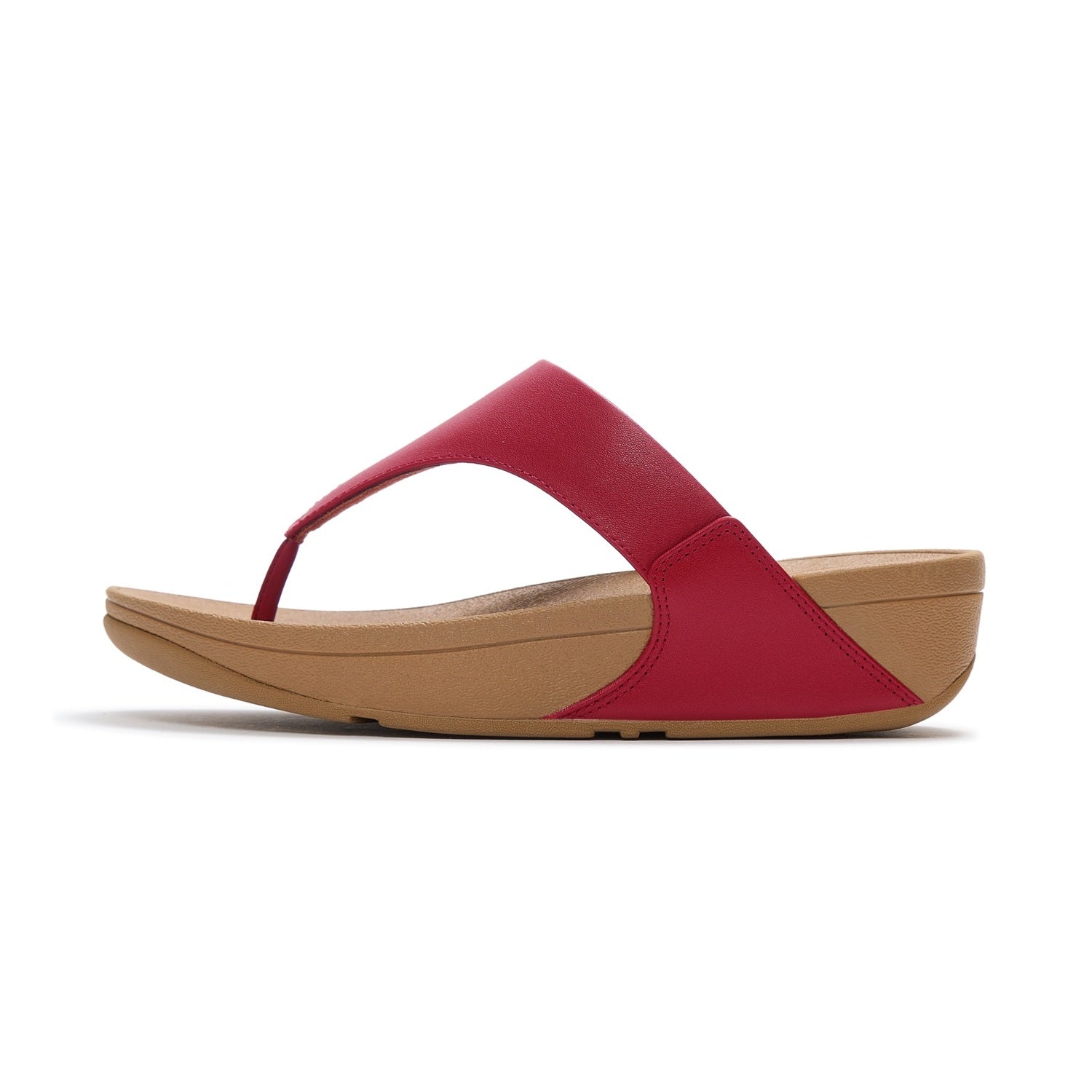 LULU Sandalias de Cuero Dedo - Berry Quemado