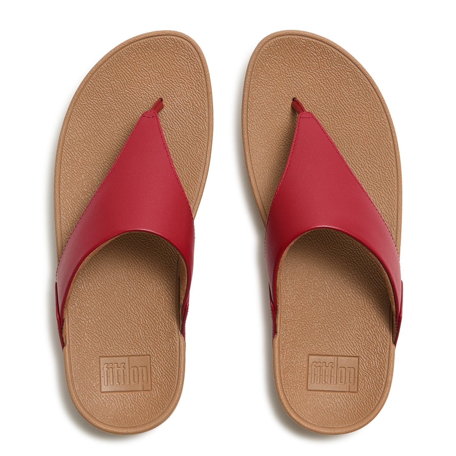 LULU Sandalias de Cuero Dedo - Berry Quemado