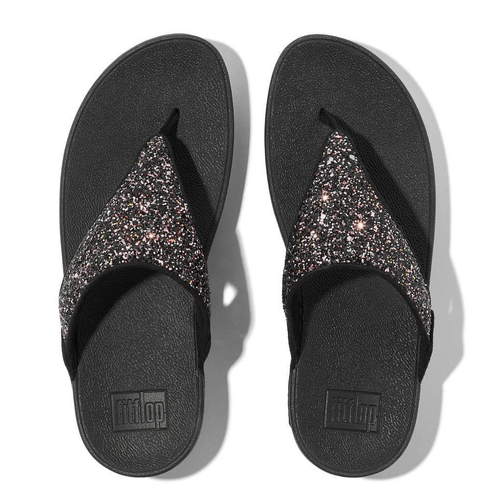 LULU Sandalias Dedo Glitter Multitono - Negro Multicolor