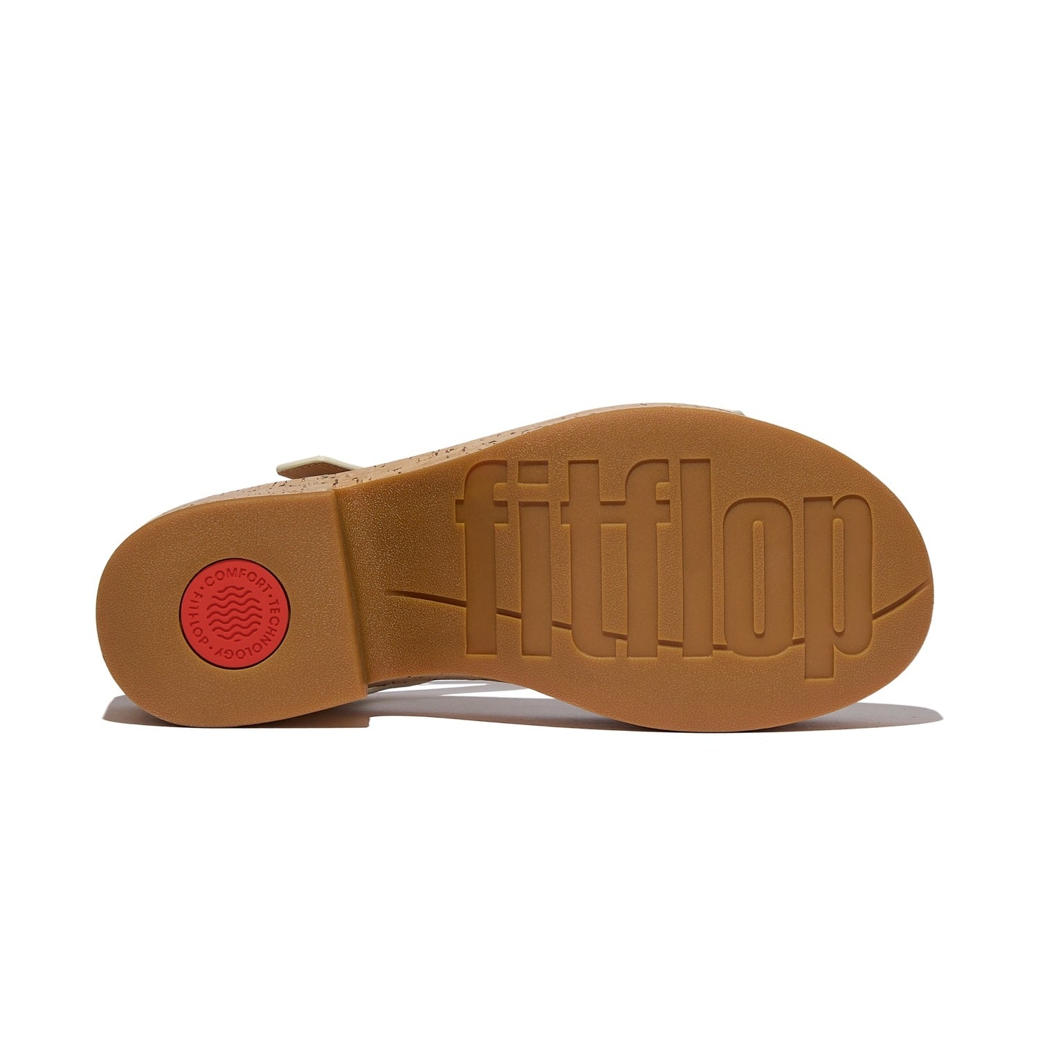 PLATFFORMS Sandalias con Taco y Correa al Tobillo de Cuero/Corcho - Beige Parisino