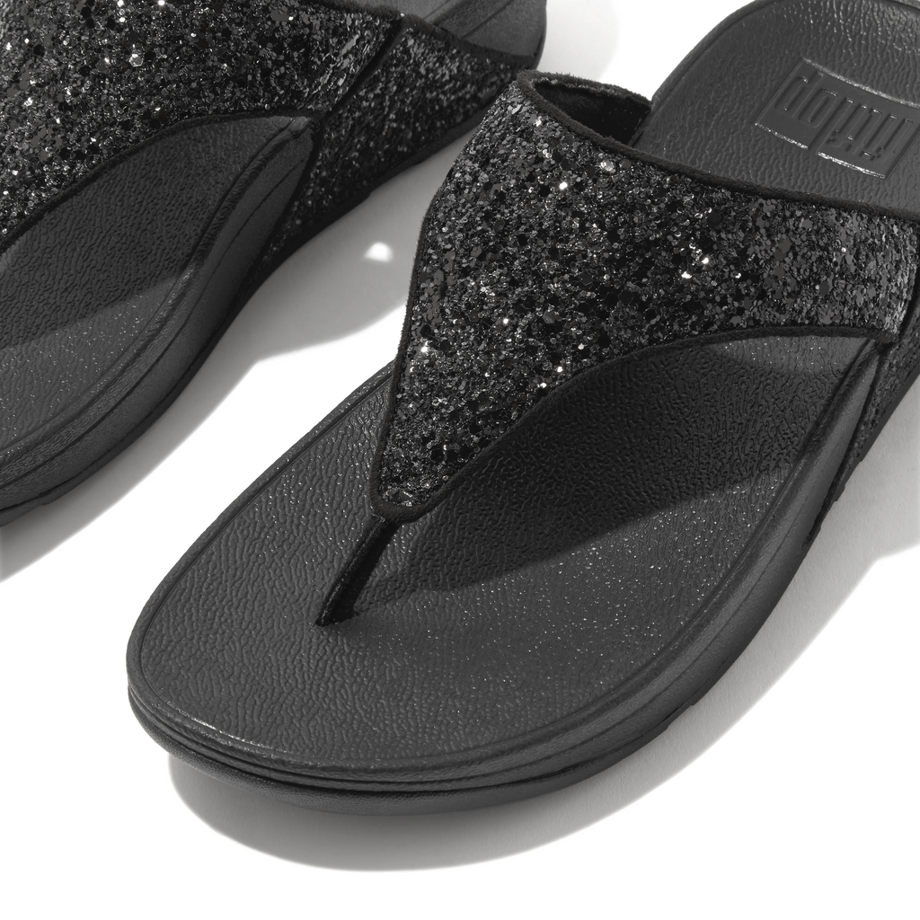 SANDALIAS MUJER FITFLOP LULU NEGRO CON GLITTER
